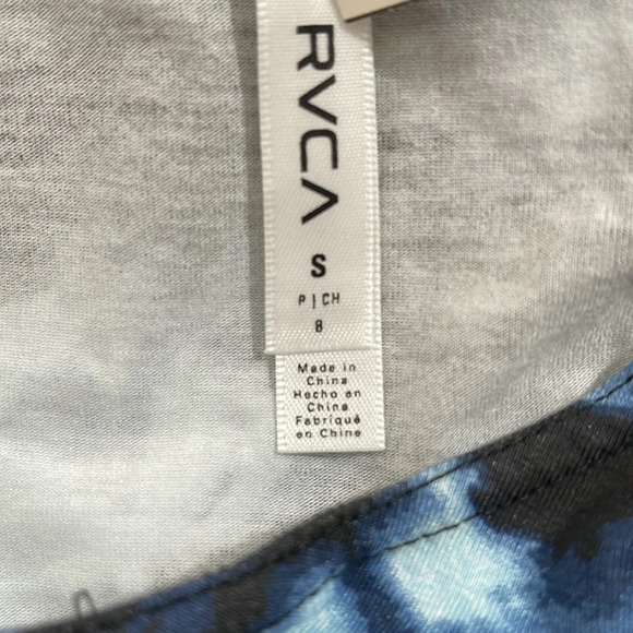 RVCA Baby Doll Blue Floral Sleeveless Shunter Mini Tank Dress Size Small NEW - Picture 8 of 10